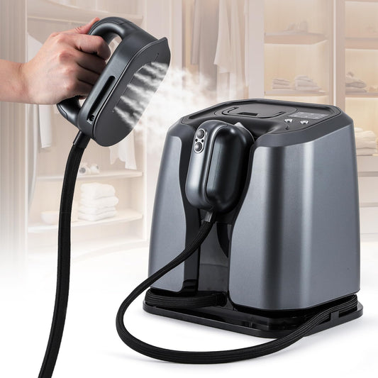 2200W Professional Steam Station - Dual Rapid Heat System with 1.2L Tank & 4 Steam Settings | Silver-Grey Clothing Iron