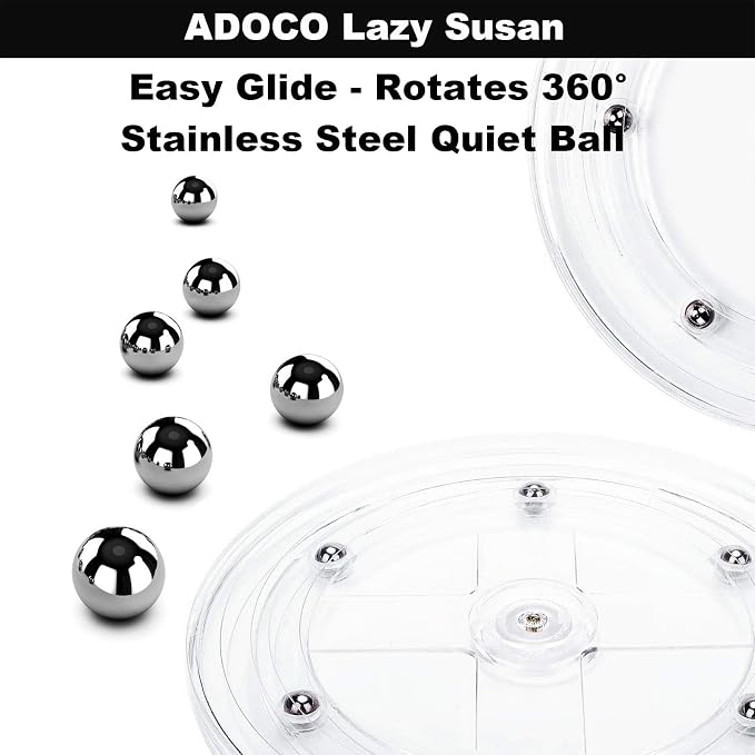 2 Tier Lazy Susan, 10.6 Inch Clear Makeup & Skincare Organizer, Bathroom Countertop Perfume Organizer