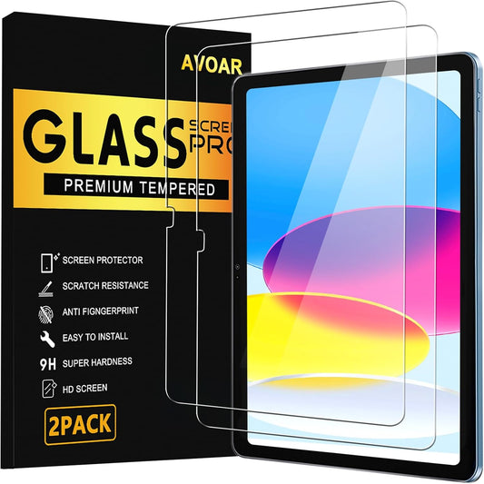 2 Pack 11th A16 2025 10th 10.9 Inch 2022, 9H Screen Protector for iPad & Generation Ultra Sensitive Case Friendly HD