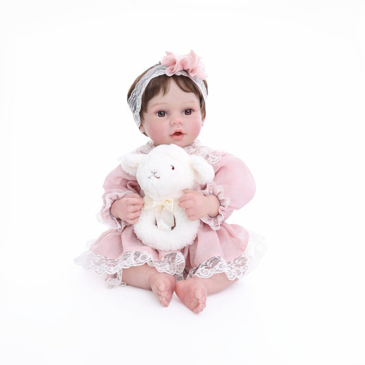 Cloveray 20inch Large Realistic Reborn Baby Doll Hand-Rooted Hair Lifelike Baby Dolls with Accessories for 3+ Year Old Girls Gifts, Pretend Play, Collection