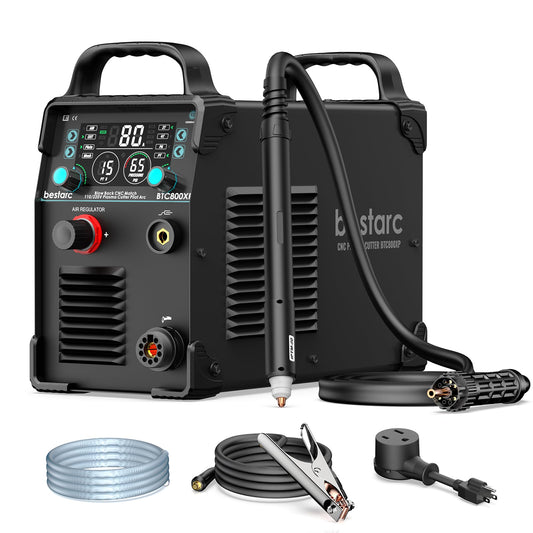 bestarc CNC Plasma Cutter with CNC Torch, [Blow Back Pilot Arc][Air Sensor] 80Amp Non-HF CNC Plasma Cutter Machine, 110/220V Dual Voltage, 5/8" Clean Cut 1.57" Max Cut, 2T/4T, PA/PT for Beginners DIY