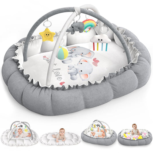 OCATO Baby Play Mat Gym: Baby Play Gym Mat Thick Large Baby Activity Center from Baby to Toddler Skills Development Baby Essentials Baby Shower Gifts Boy Girl for Babies 0-6-12 Months