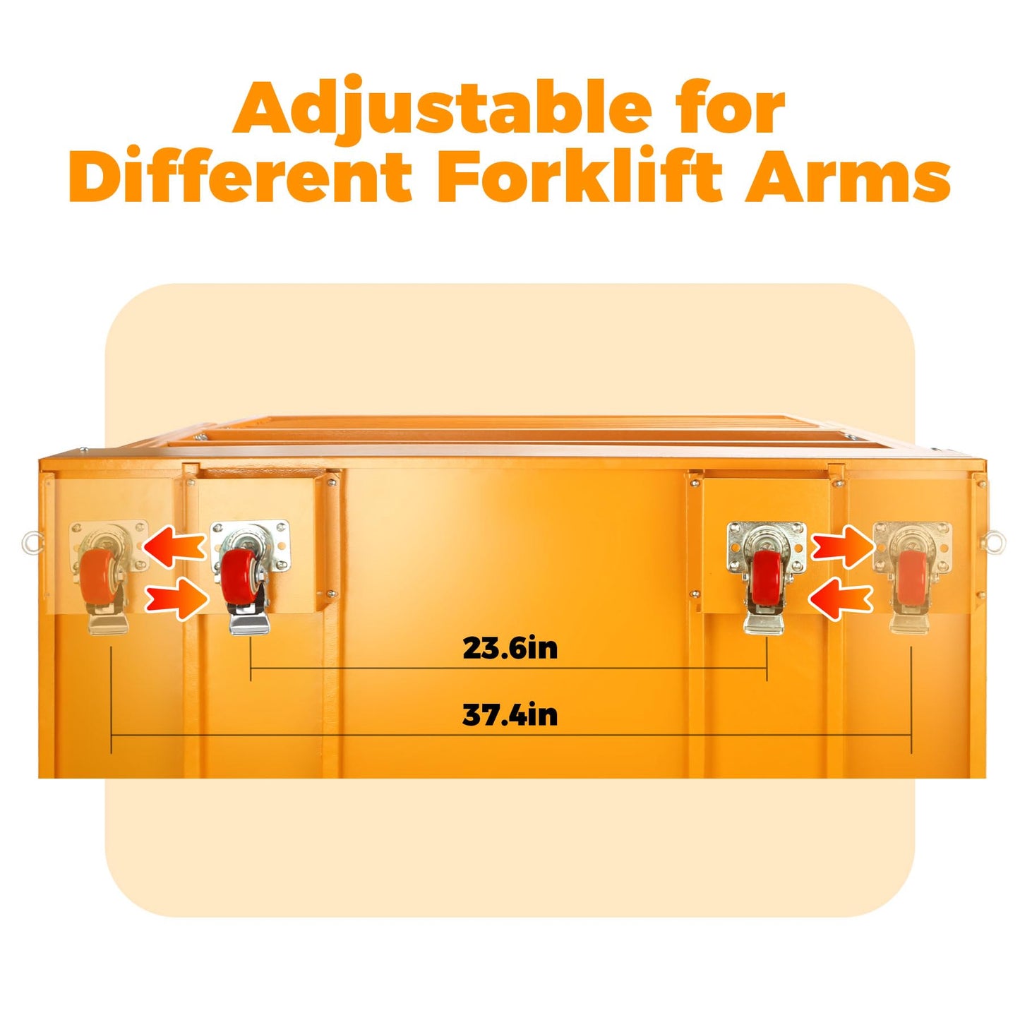 45x43 Inch Forklift Safety Cage 1400 lbs Capacity, Aerial Lift Basket, Collapsible Design, 4 Wheels