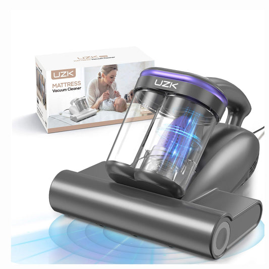 Bed Vacuum Cleaner Mattress Vacuum Cleaner,16Kpa Powerful Handheld Vacuums with UV-C Light & Double Dust Cup & High Heating & Ultrasonic & HEPA Filter for Bed Sofa(Corded,Black)