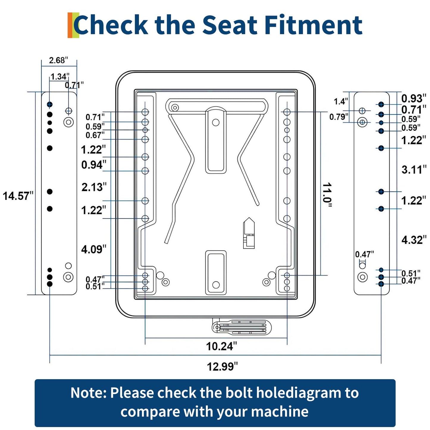Suspension Seat Adjustable Backrest Headrest Armrest, Forklift Seat with Slide Rails, Foldable Heavy Duty for Tractor Forklift Excavator Skid Steer