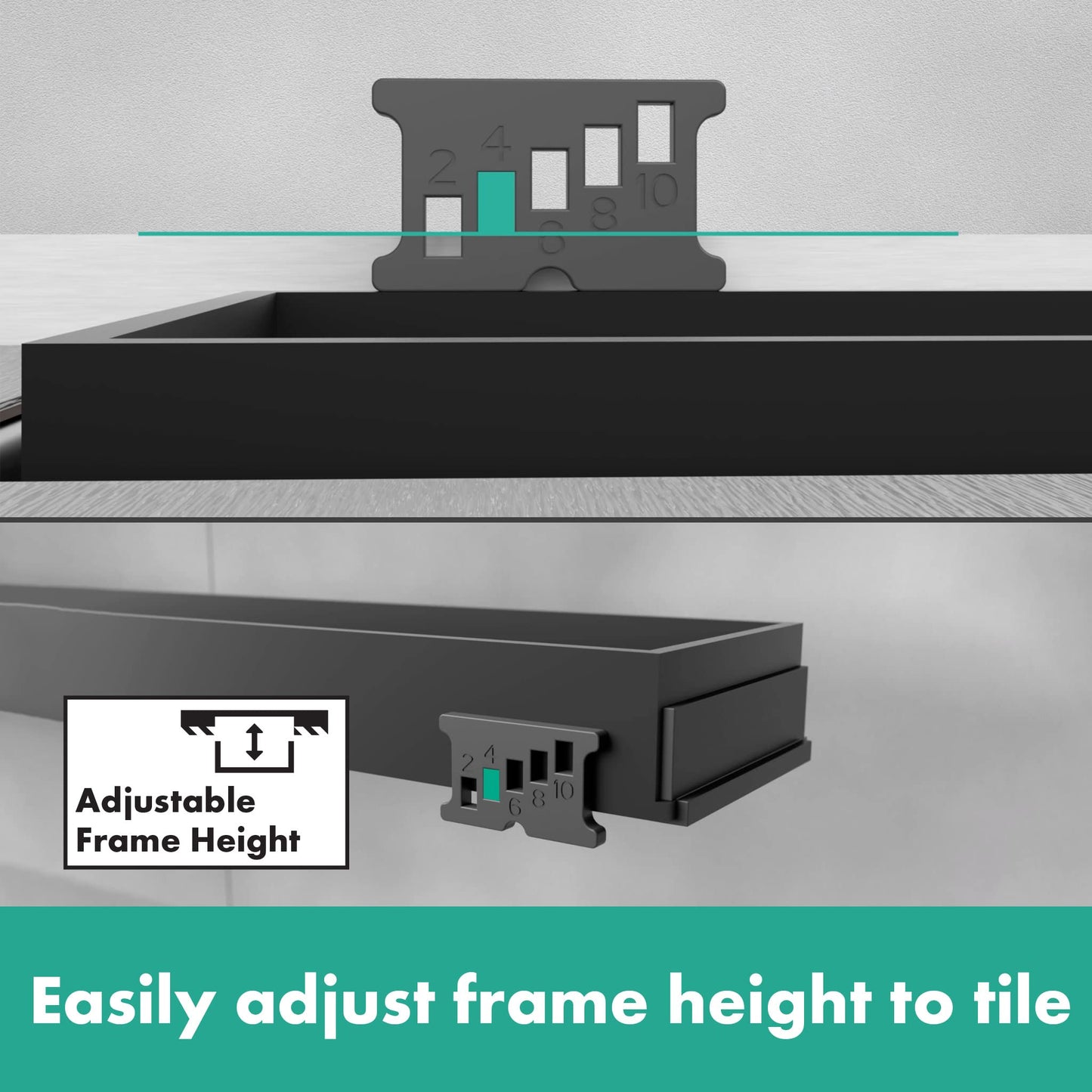 hansgrohe RainDrain Match Linear Tileable Shower Drain for 31 1/2" Rough with Height Adjustable Frame in Brushed Stainless Steel, Stainless Steel Rectangle Shower Floor Drain