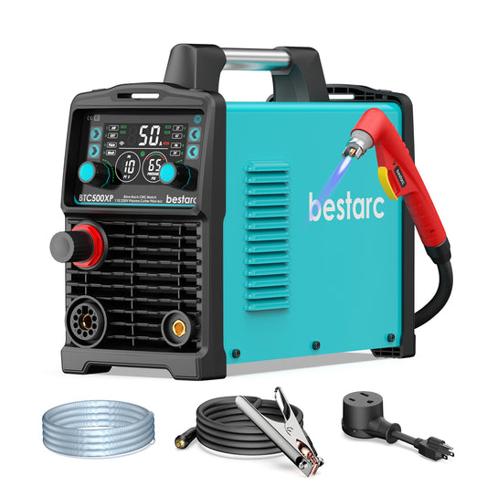bestarc Plasma Cutter, [Blow Back Pilot Arc][Large LED][Air Sensor] 50A Non-HF CNC bestarc Plasma Cutter Machine 110V/220V Dual Voltage, 5/8" Clean Cut 1" Max Cut, Post Flow, 2T/4T for Beginners DIY