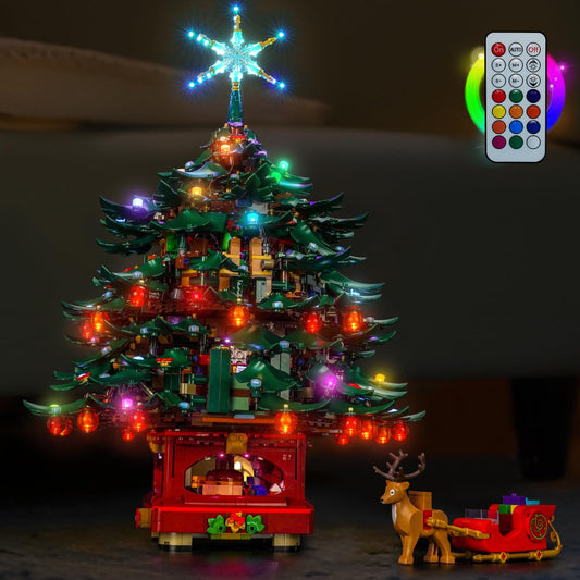 Brickshining LED Lighting Compatible with Lego 41843 Family Christmas Tree Decoration - JUST Lights,Colorful Light Kit Compatible with Lego 41843 Christmas Decor,NOT Included The Model