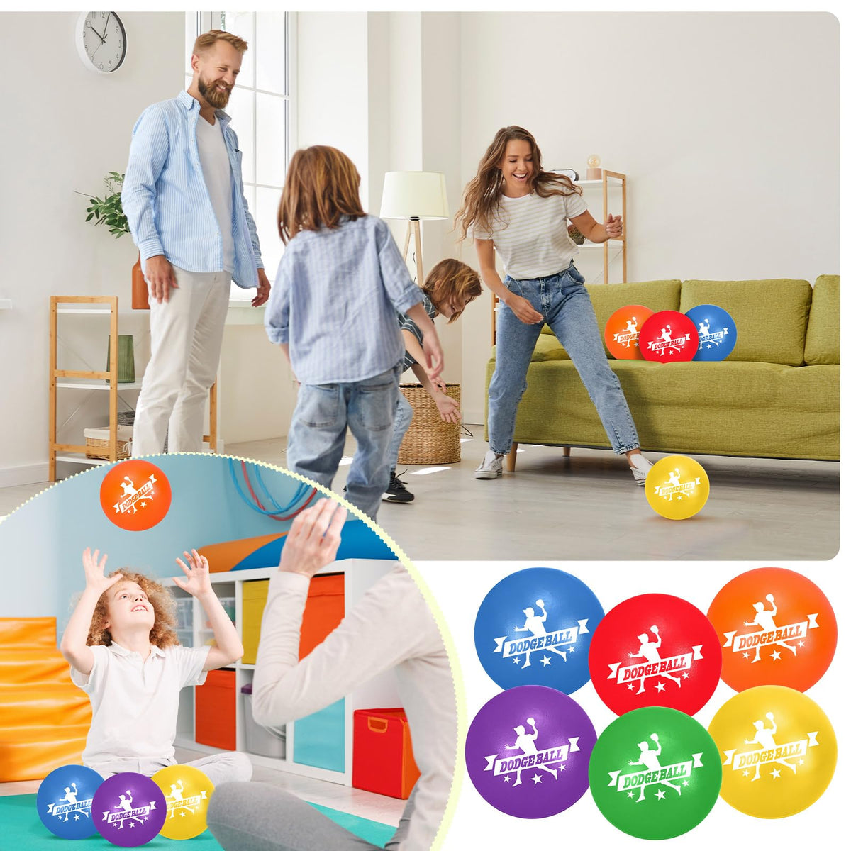 Jerify 24 Pcs Foam Dodgeball Set 5 Inch Soft Skin Playground Dodgeballs Bulk, Low Density Foam for Non Sting Dodgeball Sports Equipment for Kids and Adults