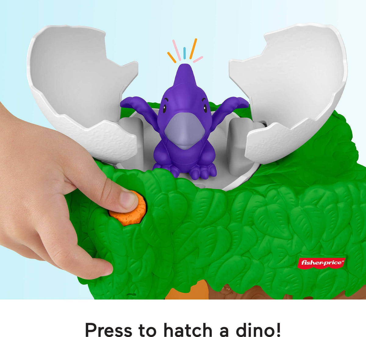 Fisher-Price Little People Toddler Toy Dinosaur Hatch & Slide Playset with 2 Figures for Preschool Pretend Play Kids Ages 1+ Years