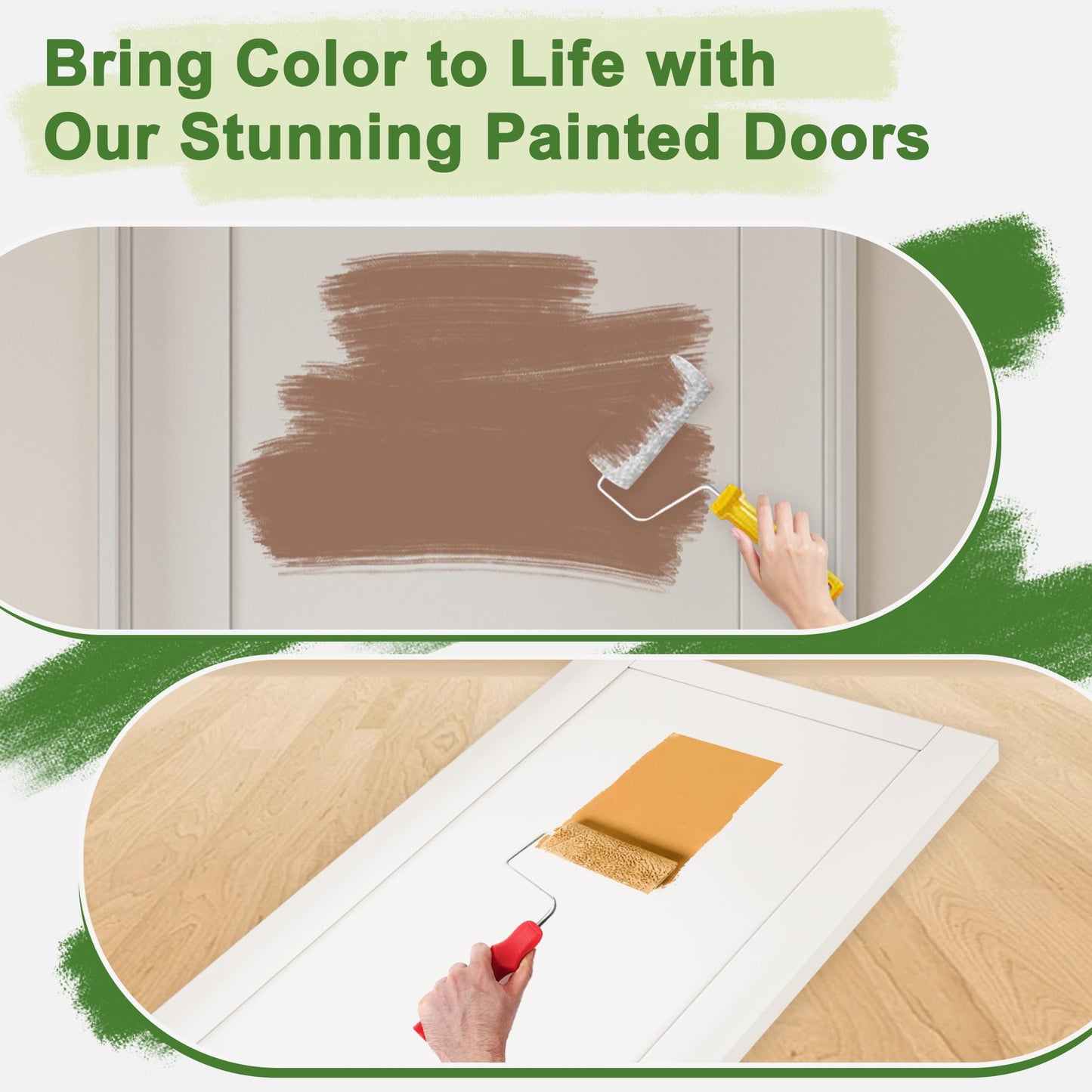 CRUTOP 36''x80'' 3-Panel Frosted Glass Interior Door Slab Shaker, Pre-Built Panel for Barn Doors, Pocket Doors, French Door, for Pantry, Bedroom, Closet, Laundry & Bathroom, White Prefinish&Paintable