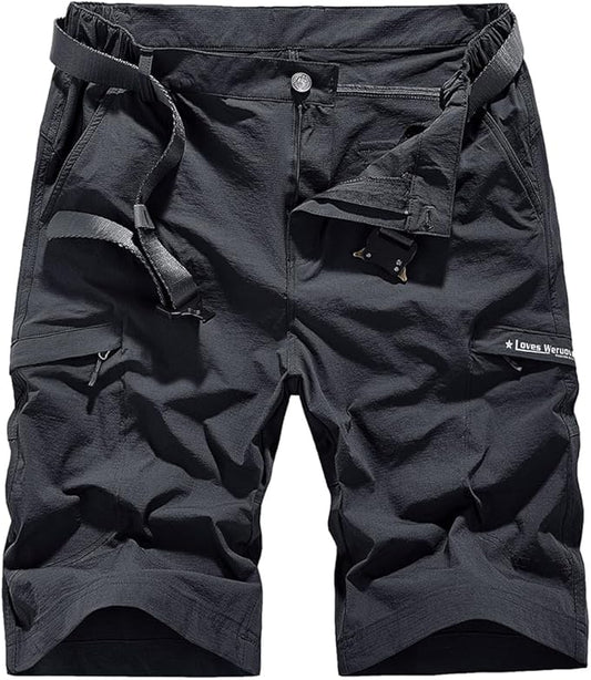 Quick Dry Hiking Shorts Men's Cargo Casual Outdoor 4-Way Stretchy Lightweight Summer Short with Multi Pockets 30-46 (No Belt)
