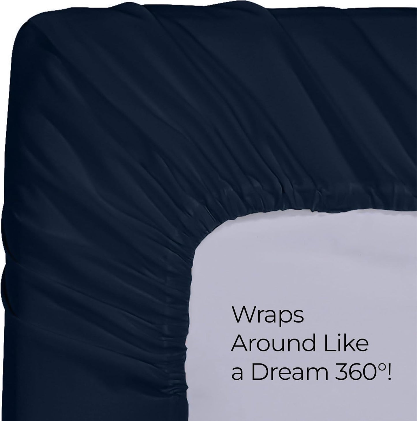 Utopia Bedding Queen Fitted Sheet - Deep Pocket Soft Microfiber - Fade Resistant & Easy Care (Navy)