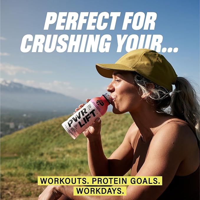 Whey Protein Water Sports Drink by PWR LIFT | Variety Pack | Keto, Vitamin B, Electrolytes, Zero Sugar, 10g of Protein | Post-Workout Energy Beverage | 16.9oz (Pack of 12)
