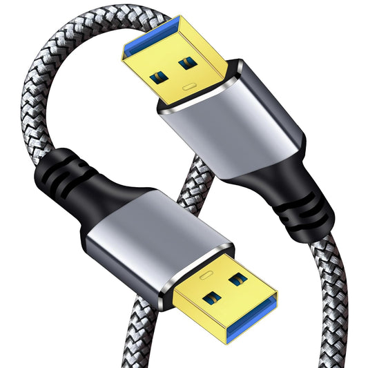 3.0 20Ft, 20FT) Tan QY USB A to A Male Cable USB Male to Male Cable Double End USB Cord Compatible with Hard Drive