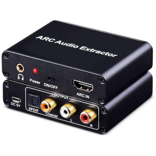 192KHz 3.5mm AMANKA HDMI ARC Audio Extractor with Digital Optical TOSLINK SPDIF Coaxial, HDMI ARC to RCA Audio