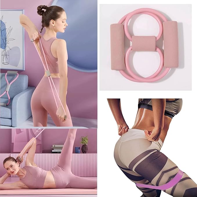 Pilates Essentials Kit for Women - Better Yoga Pilates Kit for Home Workouts with Pilates Ring and Ball Set, Booty Bands, Figure 8 Resistance Band, Yoga Bands for Stretching