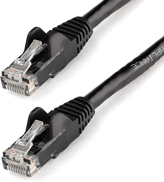 1ft CAT6 6 -250Mhz 100W RJ45 (N6PATCH1BK) StarTech Ethernet Cable - Black CAT Gigabit Ethernet Wire PoE UTP Network