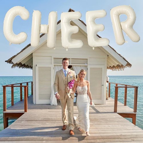 Big Letters Balloon - 40 Inch Cream White Sand Mylar Alphabet Balloons | Custom Name Decor for Girls' Birthday Parties