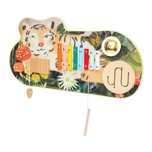 Manhattan Toy Tiger Tunes Wooden Toddler and Preschool Musical Toy Instrument with Optional Wall Mounting