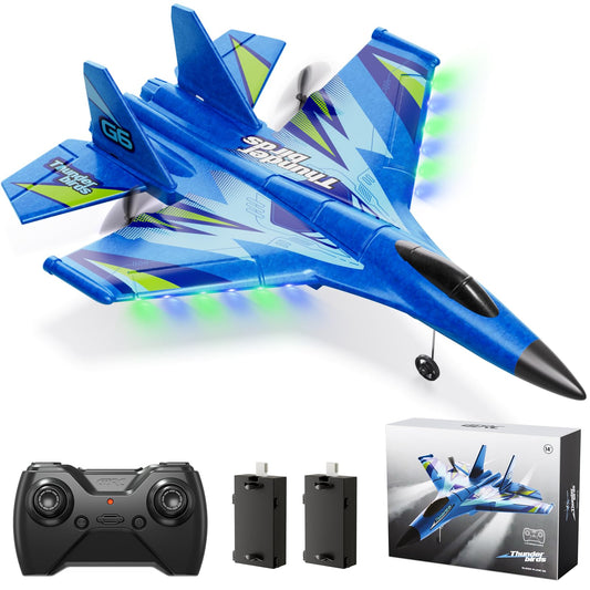 Foam RC Plane for Kids Adults Beginner, Remote Control Airplane RC Jet Helicopter Plane for Kids Adults, 2.4GHz Remote Control Fighter Toys with Gyro Stabilizer Easy to Fly Outdoor Toy for Kids Boys