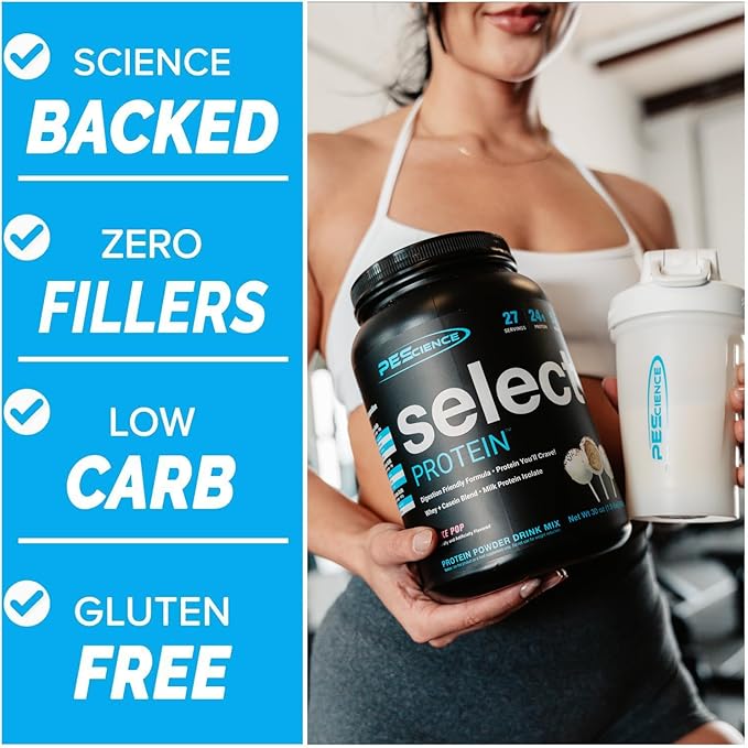 PEScience Select Protein Powder, Whey and Casein Blend, Clean Protein Powder for Women and Men, Low Calorie, Low Carb, Keto Friendly, Gluten Free - Cookies and Cream - 55 Servings
