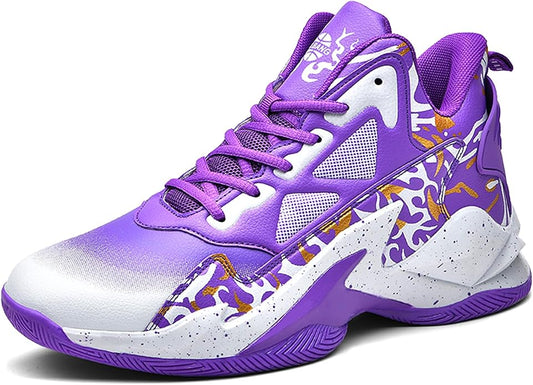 Men's Basketball Shoes Breathable Anti Slip Fashionable Graffiti Training Shoes Outdoor Shoes