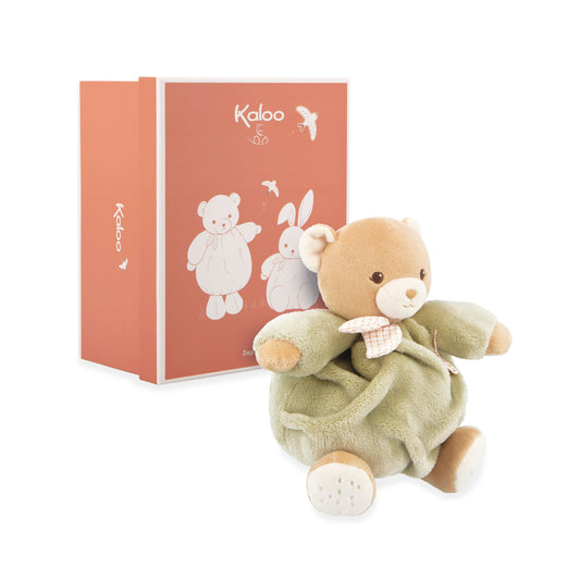 KALOO - Green Bear Soft Toy 17 cm - Ultra-Soft and Fluffy Plush for Babies - Soft Companion from Birth - Ideal Size for Small Hands - Birth Gift - K214007