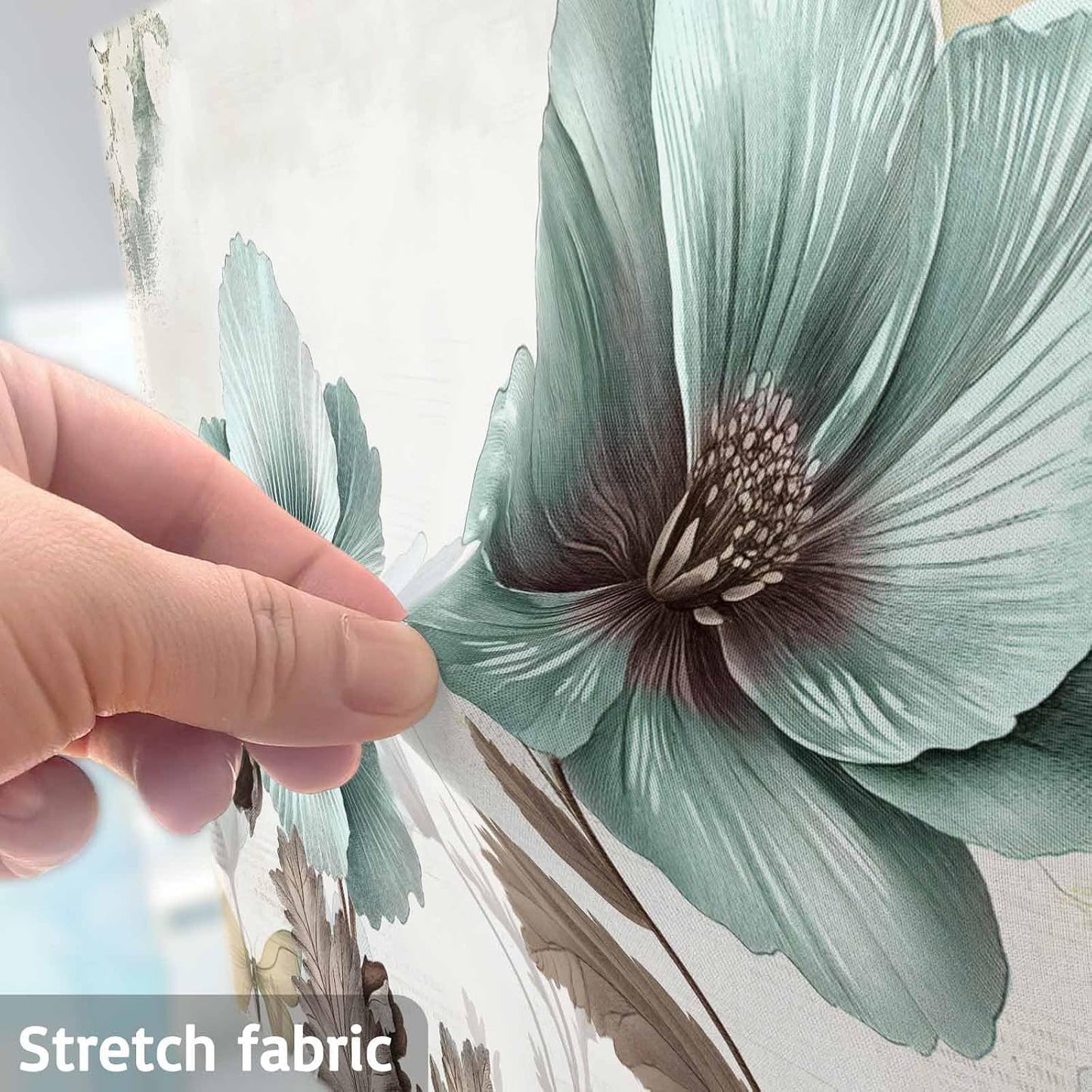 Singingin 65 Inch, Teal Broccoli TV Dust Cover Rustic Farmhouse Flower Leaf Victorian Style Computer Monitor Cover