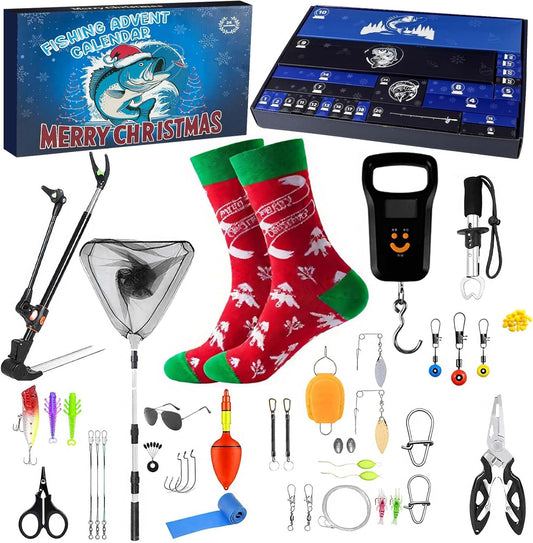 Skiennix Fishing Advent Calendar 2025 - 24-Day Countdown with Tools, Lures & Accessories | Perfect Xmas Gift for Men & Teens