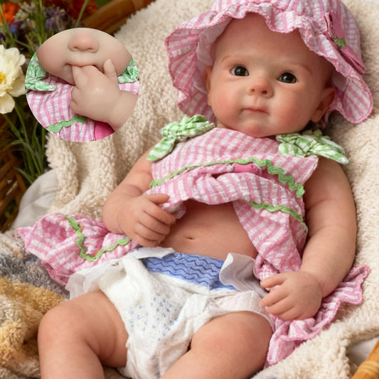OtardDolls 18 Inch Silicone Baby Doll Realistic Newborn Doll, Soft Full Body Silicone Reborn Baby Girl Dolls Handmade Real Looking Doll Pack Set