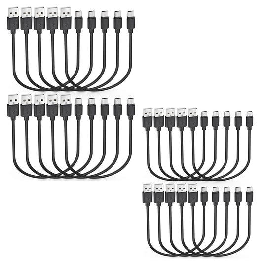 1ft 20-Pack Multipack, Smays Short USB C Cable Bulk, USB A to Type C Fast Charging Cord Black