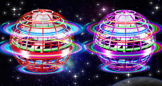 Vantexi Flying Orb Ball Toy,2025 Upgraded Parachute LED,Magic Hand Controlled Flying Gravity Ball,Cosmic Globe Boomerang,Cool Christmas Birthday Gift for 6 7 8 9 10+ Year Old Boys Girls-Red & Purple