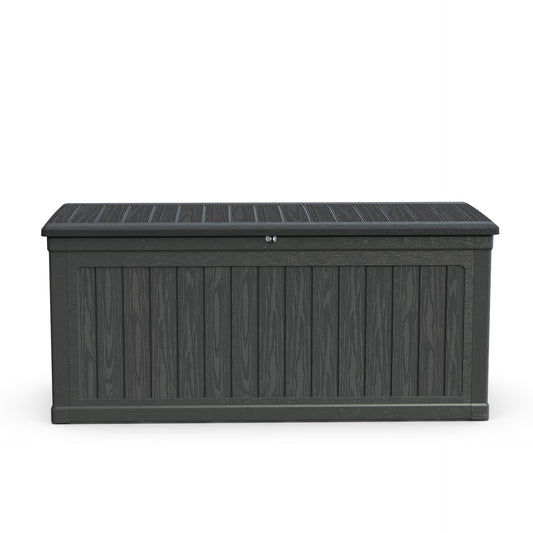 BLUECC Outdoor Deck Box Waterproof, Extra Large Plastic Patio Storage Cabinet with Lockable Black 68"*32"*34"