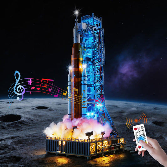 BrickSoul RC Light Kit Compatible with Lego 10341 NASA Artemis Space Launch System Rocket Building Set | Upgraded RC & Multi-Mode Dimming & Selectable Sound Effects(10341 Set NOT Included)