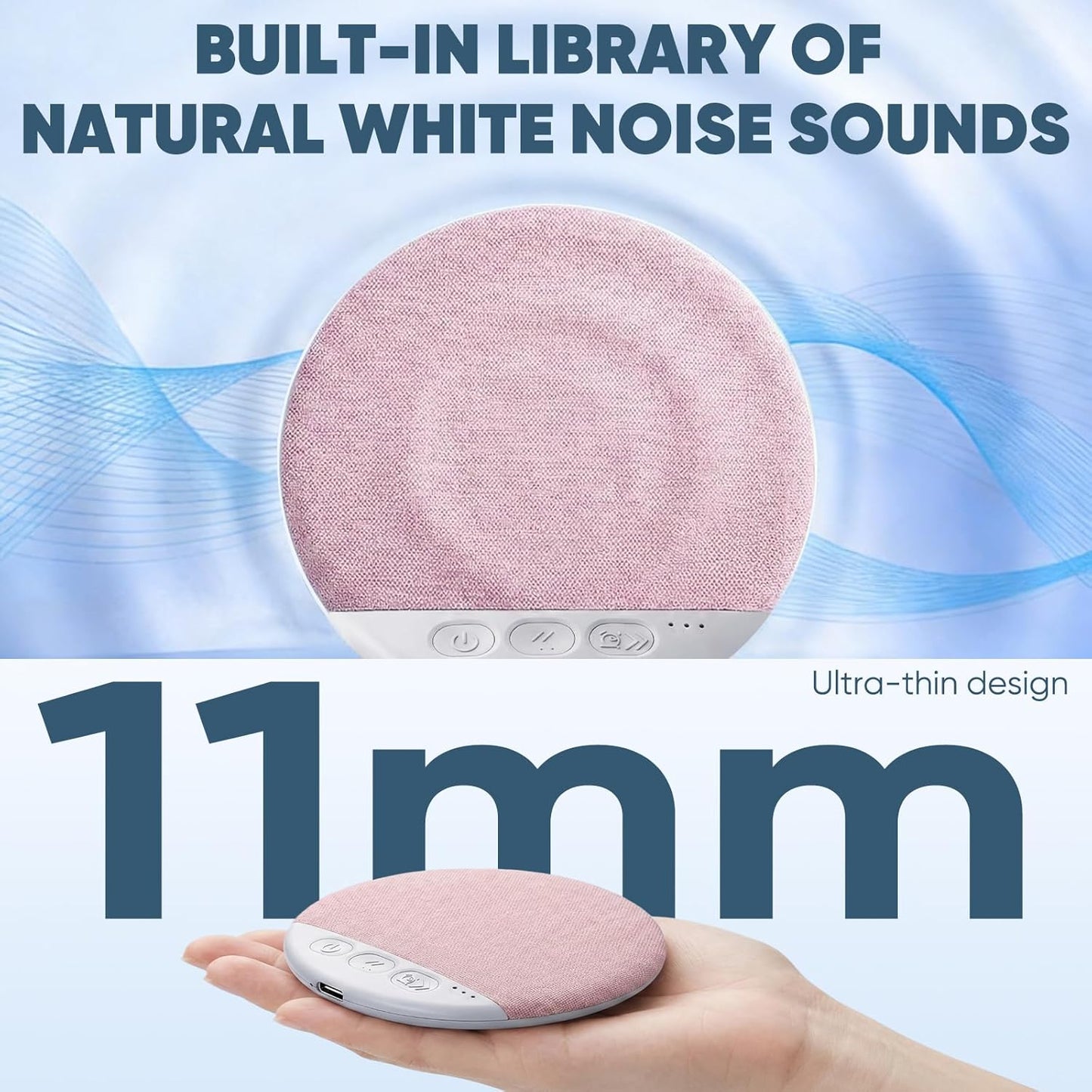 Generic 6.0, Bluetooth Pillow Speaker for Sleeping, Mini Portable Under Pillow Speaker with White Noise Timer Wireless