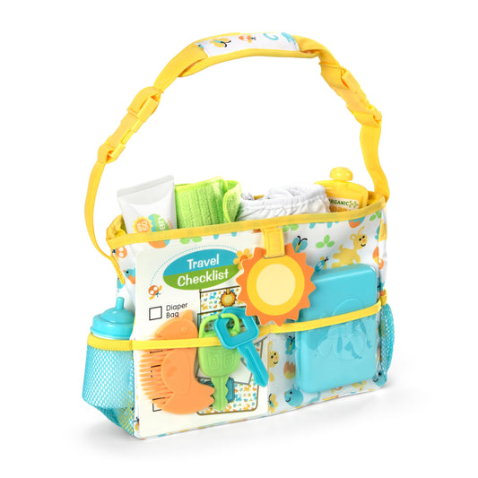 Melissa & Doug Mine to Love Travel Time Play Set for Dolls with Diaper Bag, Bottle, Sunscreen, More (17 pcs) - Baby Doll Accessories, Baby Doll Sets For Kids Ages 3+