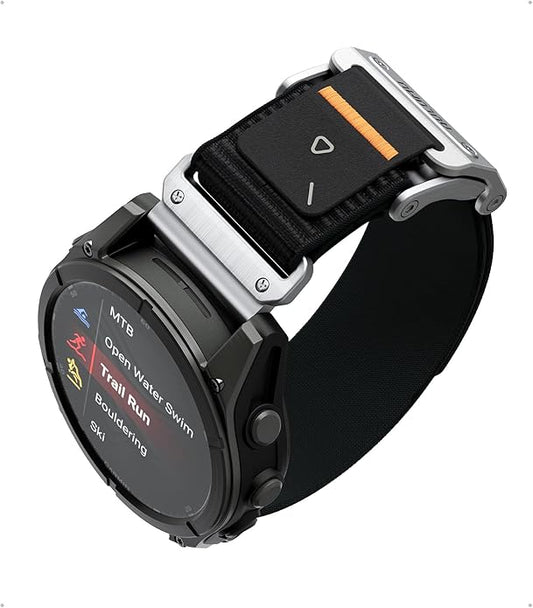 Aulumu C11 for Garmin Watch Band 26MM | Mag Buckle Slim Band | Memory Quick Release | Velvet Nylon Braid | Stainless Steel Magnetic Clasp