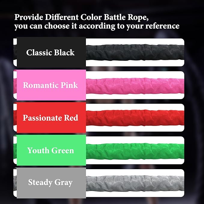 Battle Ropes Black Workout Rope 1 inch Battle Ropes for Home Gym 30ft Exercise Ropes for Working Out Heavy Ropes for Exercise Training Weighted Rope Weighted Workout Rope Battle Rope