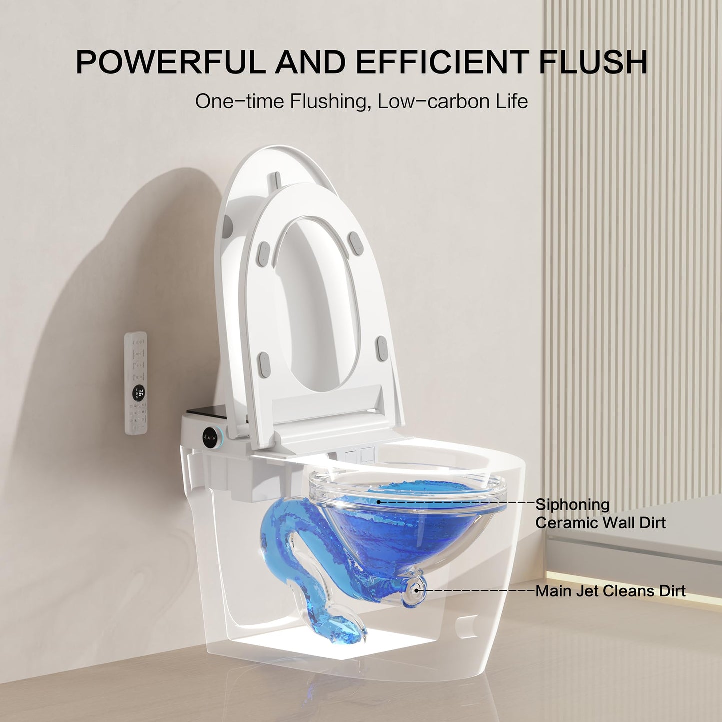Loniko Smart Toilet with Bidet Built In, Heated Seat & Dual Auto Flush, Foot Sensor, Tankless Modern Elongated Electric Toilet with Warm Water Wash, Air Dryer, LED Display & 1000g MaP Flush, 1.28 GPF