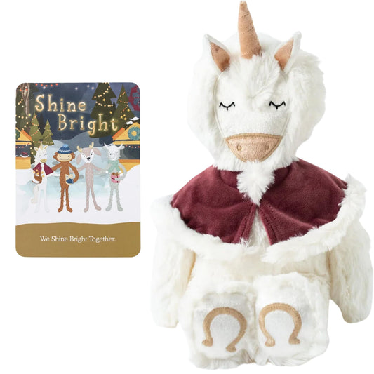 Slumberkins Shine Bright Unicorn Kin + Affirmation Card - Promotes Positive Self-Esteem, Authenticity & Community - Holiday SEL Toys for Boys and Girls