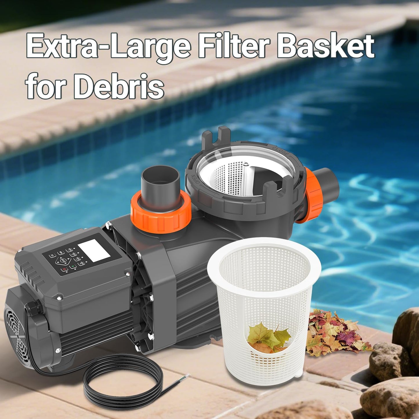 Varpoolfaye 1.8HP Variable Speed Pool Pump for Inground & Above-Ground Pools, Permanent Magnet Motor, 220V-240V, High-Flow 9114 GPH, Energy Efficient & Quiet Self-Priming Pool Pump with Filter Basket