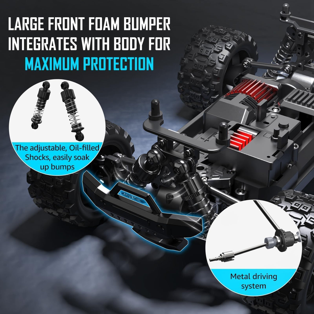 kolegend 2-in-1 RC Cyber Monster Truck & Drift Car for Adults 1/18 Scale 4WD 40KM/H All-Terrain Fast RC Car with 2.4Ghz Radio, 2 Batteries & 2 PVC Shells RTR