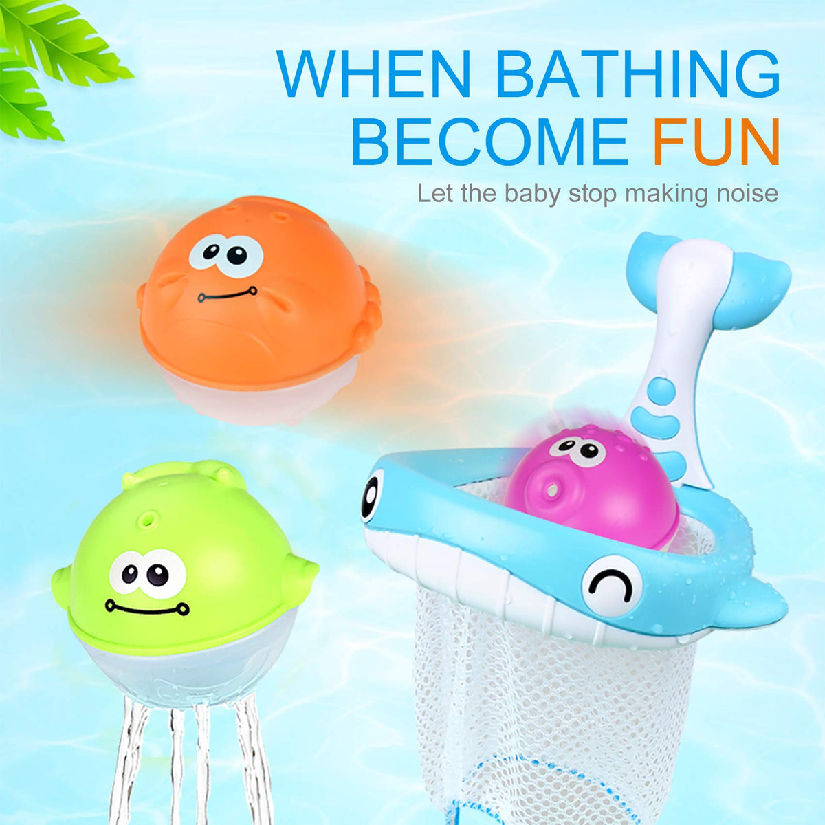 Bath Toy Sets, 36 Foam Bath Letters and Numbers, Floating Squirts Animal Toys Set with Fishing Net and Organizer Bag, Fish Catching Game for Babies Infants Toddlers Bathtub Time