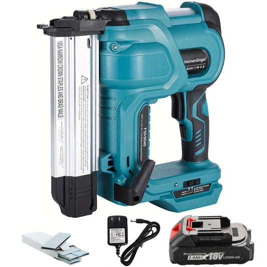 2-in-1 Brad Nailer & Staple Gun with 2000mAh Battery and Charger,Nail Gun Battery Powered, Up to 2 Inch, Tool-Free Jam Release for Woodworking,Upholstery