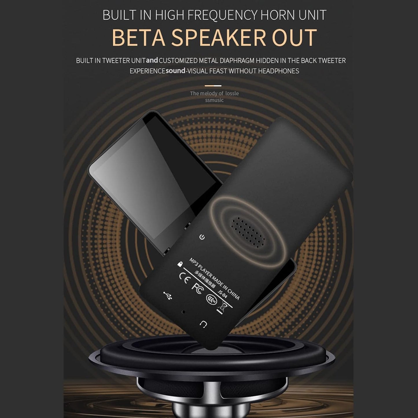 Jectse MP3 MP3 MP4 1.8 inch, MP3 Player with Bluetooth, Player Portable Music Player with HiFi Lossless Sound Music