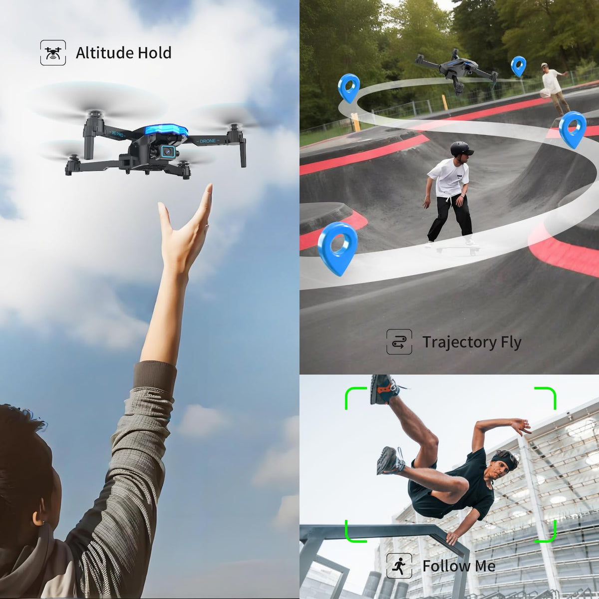 Drone with Camera 1080P with Brushless Motor Drone for Beginner, Long Fly Time, One Key Take Off/Land, RC Quadcopter Toys Gifts for Boys Men Birthday Gifts