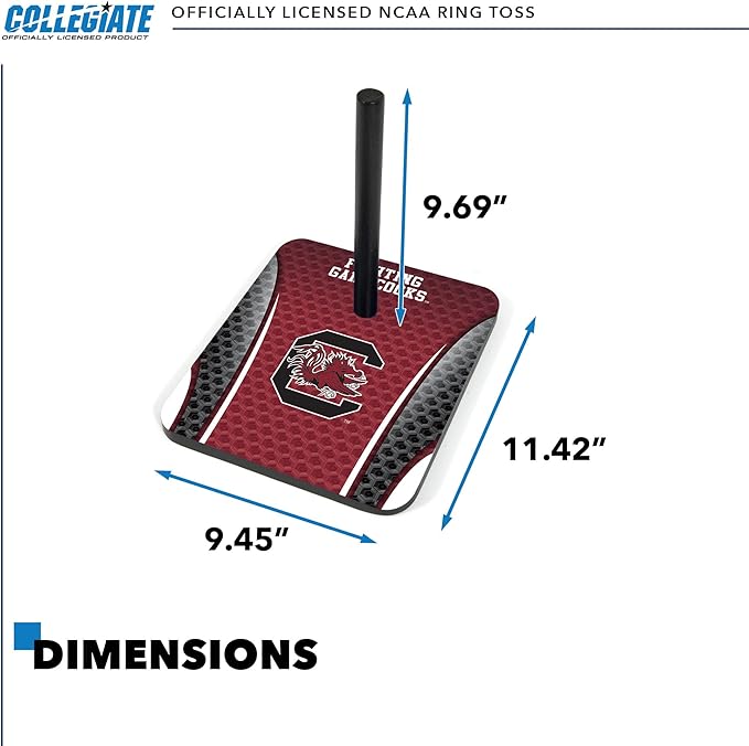 Solid Wood College Quoits Set with Direct Print HD Team Graphics – Tailgate Ring Toss Game – Great Gift for Any NCAA Fan! Ring Toss Family Outdoor Games for The Beach