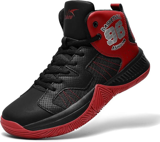 ASHION Mens Basketball Shoes High Top Streetball Lightweight Outdoor Sneakers Cushioning Shoes for Sport Athletic Fitness