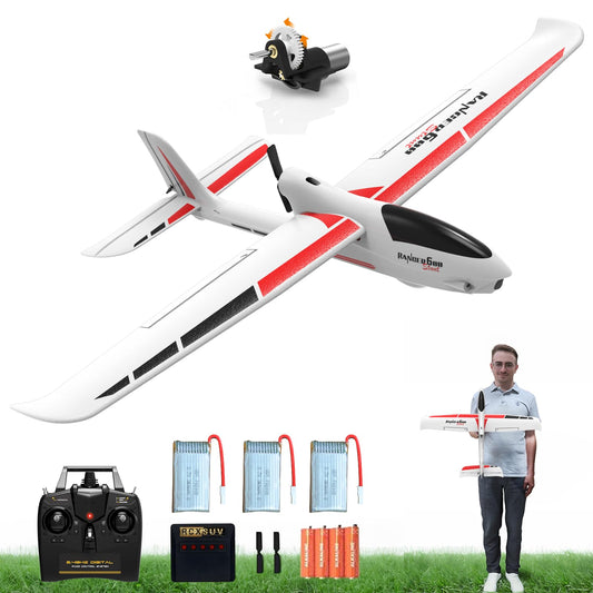 rcxsuv VOLANTEXRC RC Glider Plane 4CH, New Version Remote Control Airplane with 6-Axis Gyro for Beginners, 3 Flight Modes & Aerobatics 2.4G RC Plane for Adults, 23.6 * 18.1 inches White